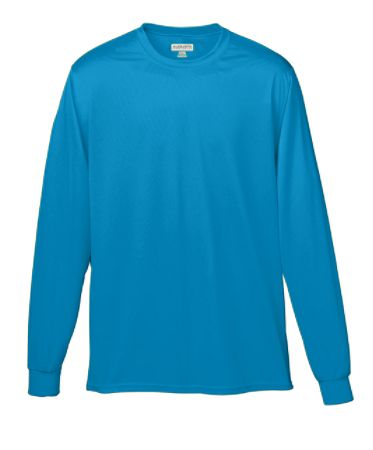Augusta 788A-Power Blue-M Adult Wicking Long Sleeve Tee, Power Blue - Medium
