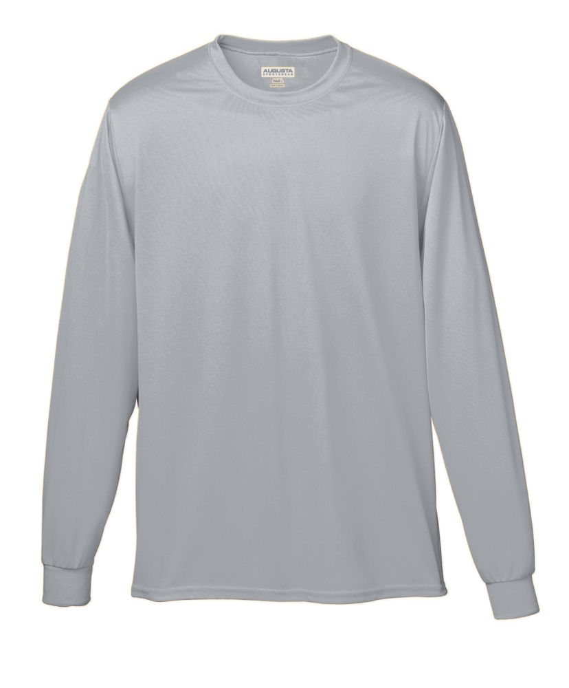 Augusta 789A-Graphite-M Youth Wicking Long Sleeve Tee, Graphite - Medium