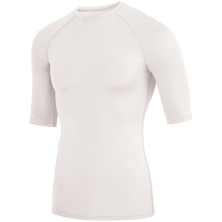 Augusta 2606A-White-2X Hyperform Compression Half Sleeve Shirt, White - 2X