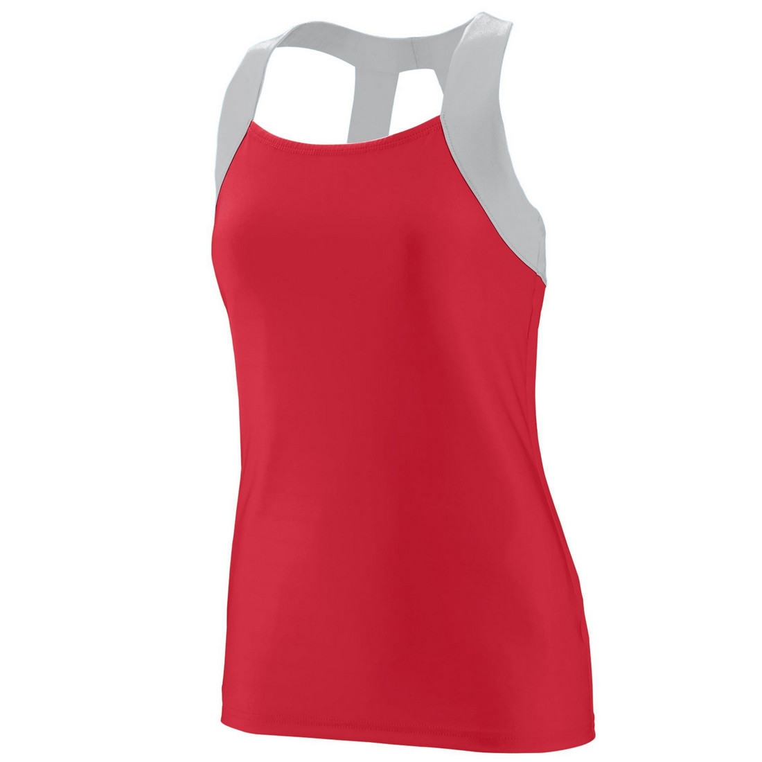 Picture of Augusta 1208A-Red- Metallic Silver-S Ladies Open Back Tank&#44; Red & Metallic Silver - Small
