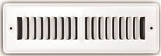 Stamped Toe Space Floor Diffuser - White - 2 x 10 in. - Quiet Airflow