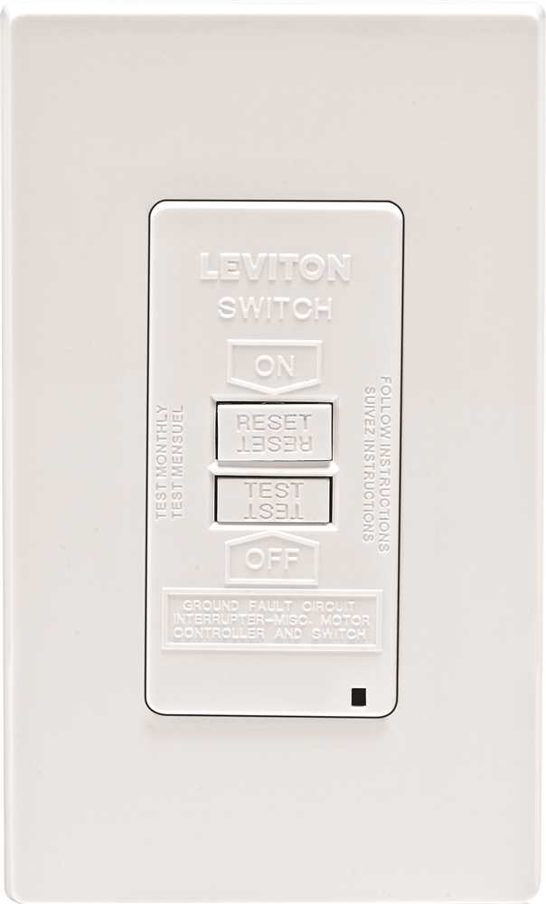 Picture of Leviton Gfrbf-W Leviton Smartlockpro 2-Pole Blank Face Duplex Gfci Receptacle With Led  White  Nema 5-20R  125 Volts  20 Amps