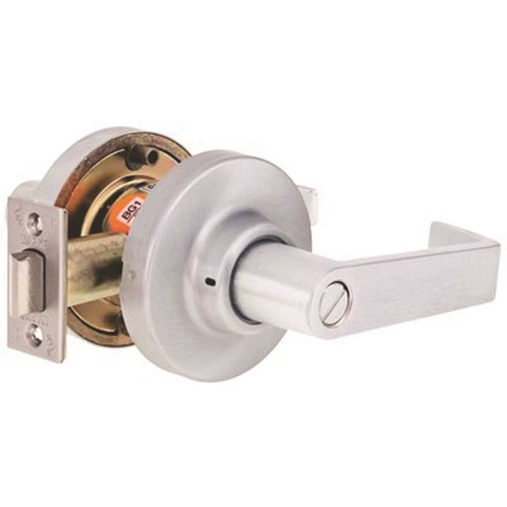 Grade 1 Bed & Bath 26D Door Lever, Satin Chrome