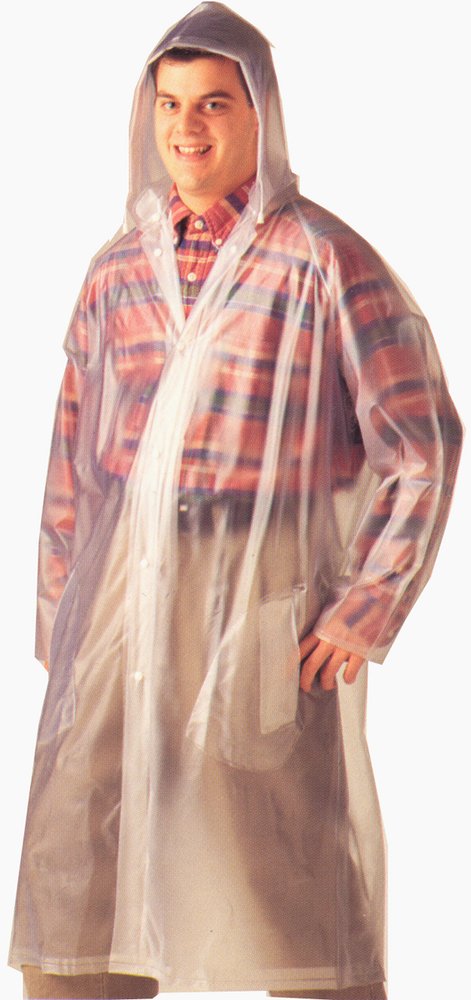 Clear 48 in. Raincoat with Detachable Hood Tuff Enuff, Extra Large