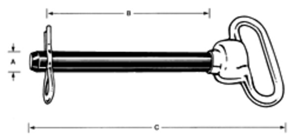 445005416 S70054100 Red Hitch Pin, 0.87 x 4.25 in.