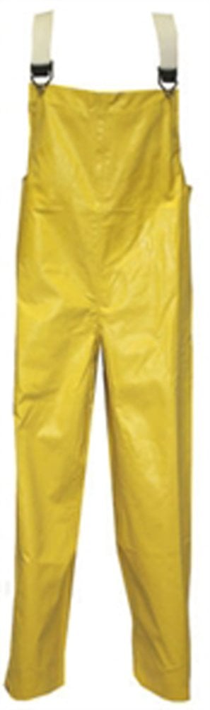 Flame-Resistant Rain Bib Overall, 2XL, 32 in Inseam, Neoprene, Snap