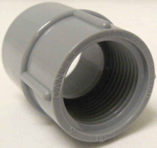 Conduit Fitting Adapter, 1/2 in, Threaded, PVC, PVC Coated