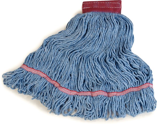 369454B14 Blue Looped Synthetic & Cotton Mop Head with Red Band - Large
