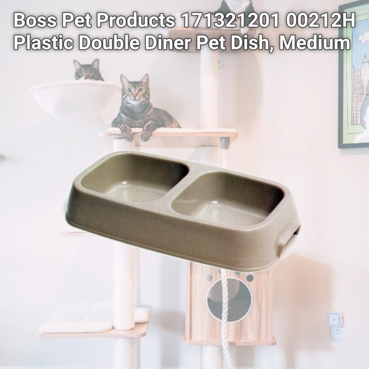 Picture of Boss Pet Products 171321201 00212H Plastic Double Diner Pet Dish, Medium