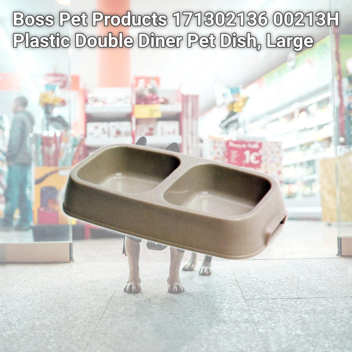 Picture of Boss Pet Products 171302136 00213H Plastic Double Diner Pet Dish, Large