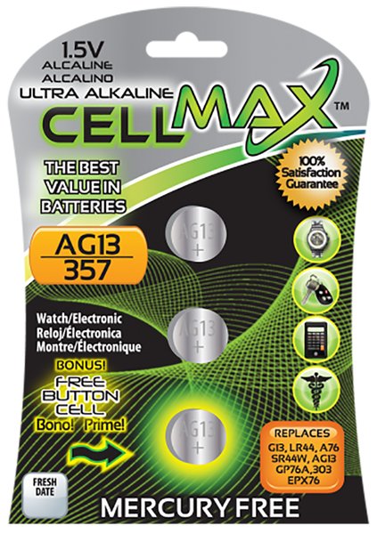 Picture of The Battery Spot 145133906 AG13 1.5V Alkaline Watch Electric Battery - 3 per Pack