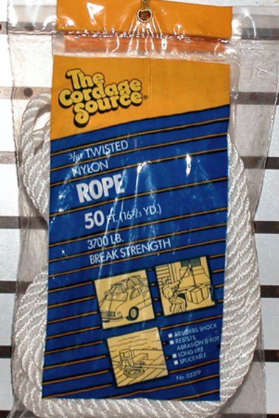 Picture of The Cordage Source 184012706 337P 0.37 x 50 ft. Nylon Twisted Rope&#44; White