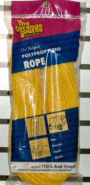 Picture of The Cordage Source 184010304 361YP 0.25 x 100 ft. Twisted Poly Rope&#44; Yellow