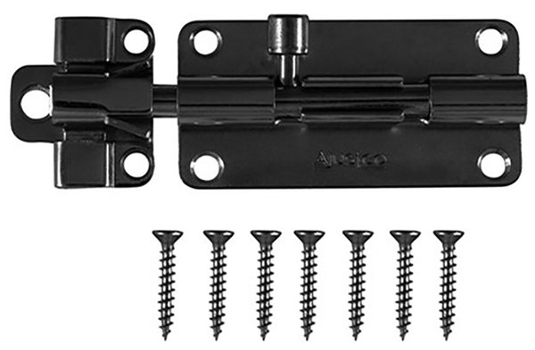 321084 4 in. Barrel Bolt, Black Zinc