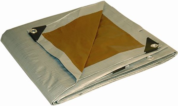 22640 26 x 40 ft. Heavy Duty Utility Poly Tarp, Silver & Brown