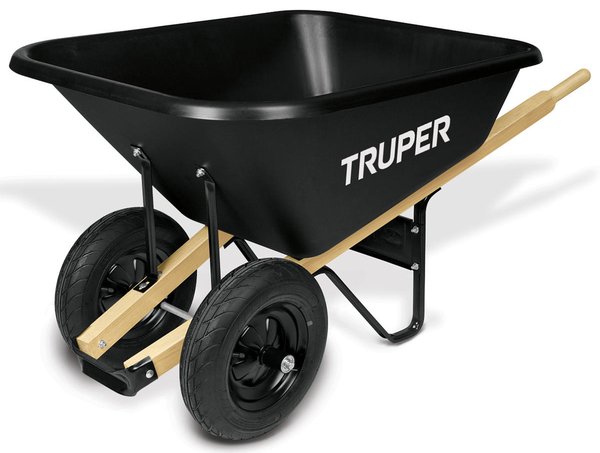 880133616 33611 8 cu. ft. Duas Poly Wheelbarrow with Wood Handle