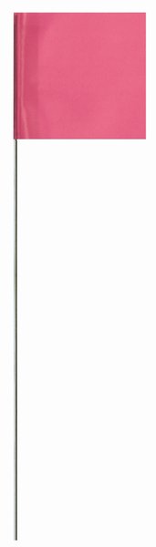 FPK21100 Large Pink Glo Stake Flags - 100 per Pack - 21in. Large