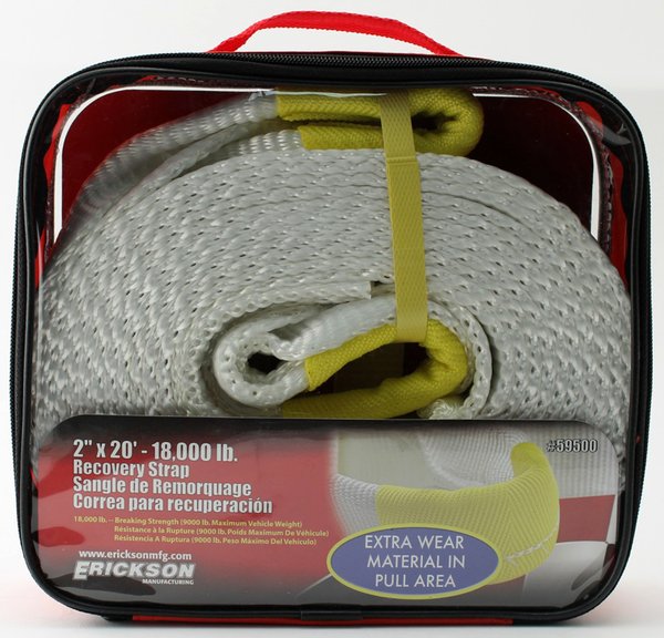 59500 2 in. x 20 ft. 18000 lbs Recovery Strap with Carry Bag