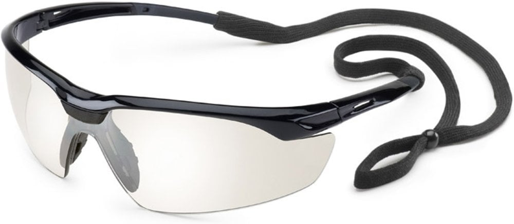 Picture of Gateway Safety 280300708 Black & Clear in & Out Mirror Conqueror Safety Glasses with Retainer