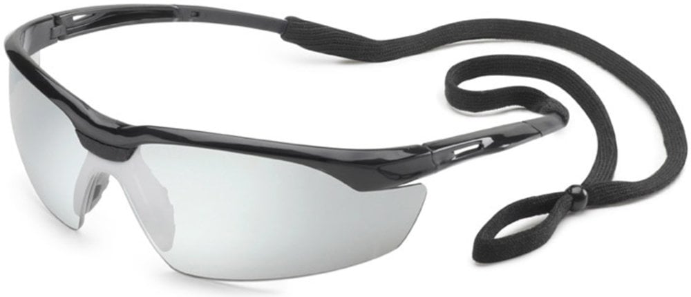 Picture of Gateway Safety 280300872 Black & Silver Mirror Conqueror Safety Glasses with Retainer