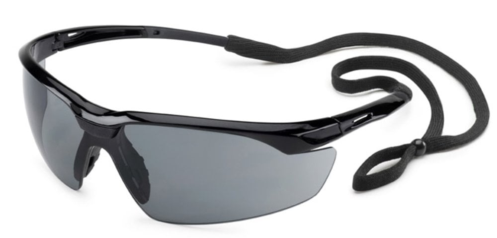Picture of Gateway Safety 280328303 Black & Gray Frame Conqueror Safety Glasses with Retainer