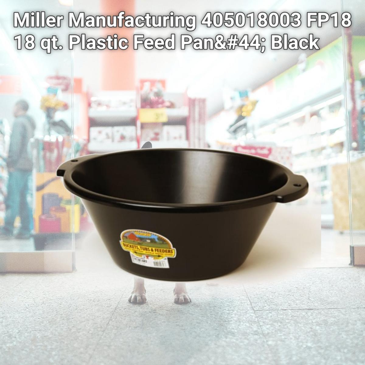 Picture of Miller Manufacturing 405018003 FP18 18 qt. Plastic Feed Pan&#44; Black