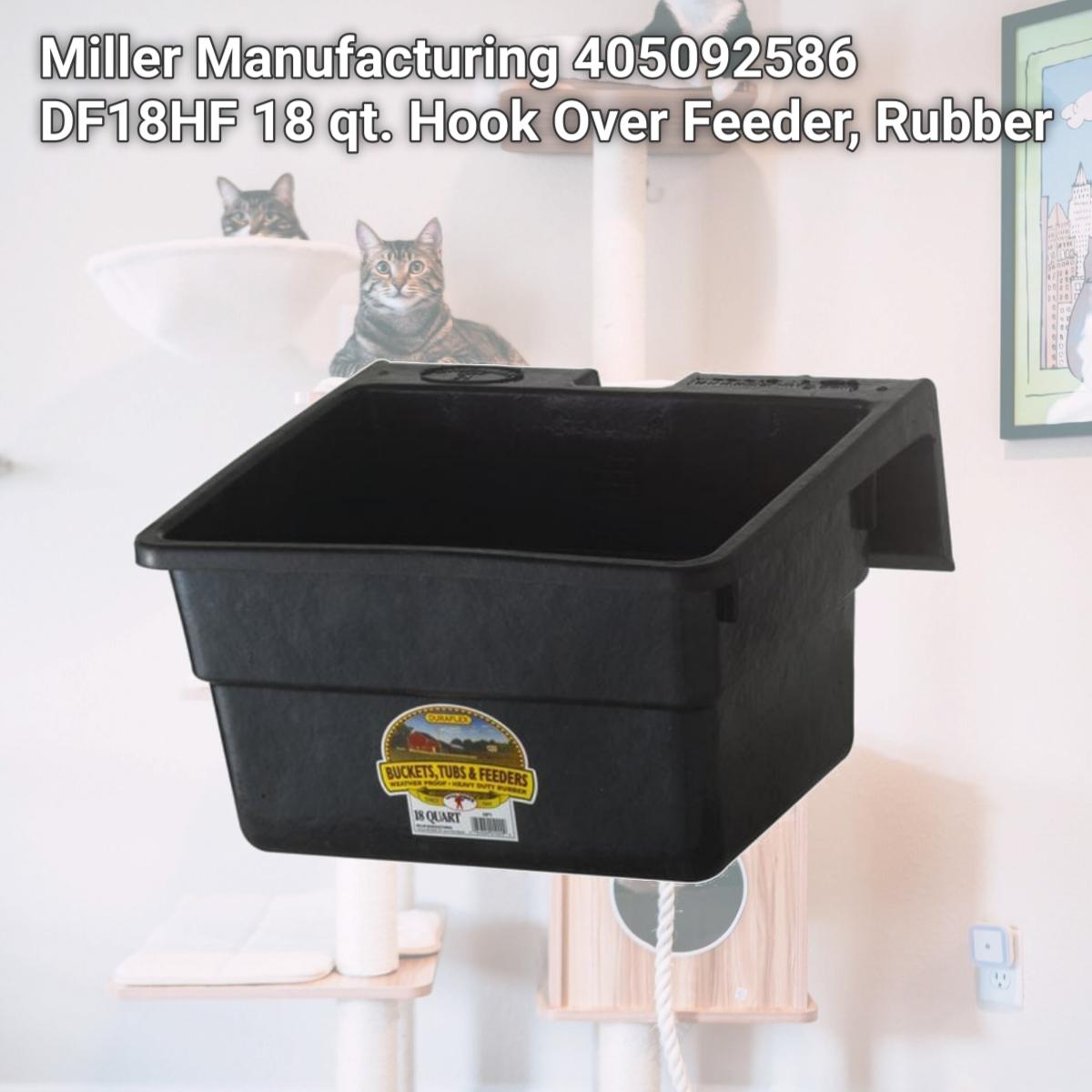 Picture of Miller Manufacturing 405092586 DF18HF 18 qt. Hook Over Feeder, Rubber