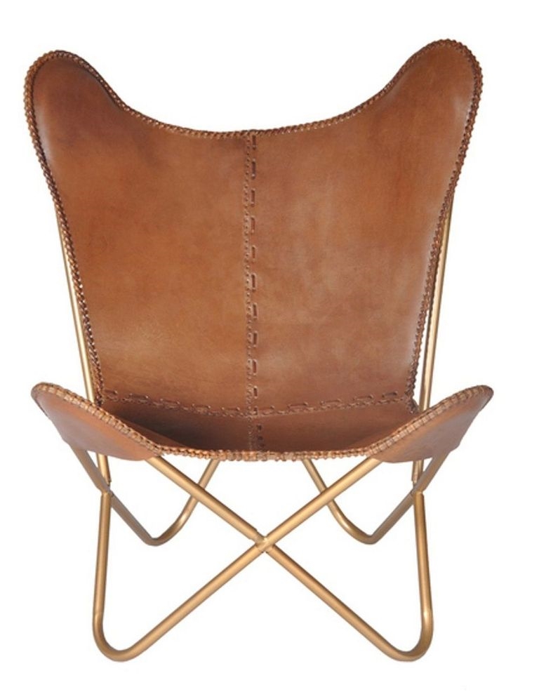 CHESTNUT LEATHER BUTTERFLY CHAIR