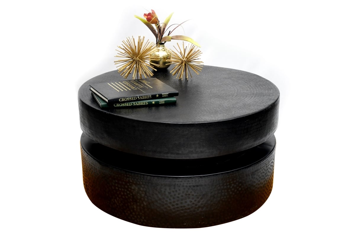 Disc Hammered Coffee Table Black -  Juki Furniture, JU3538786