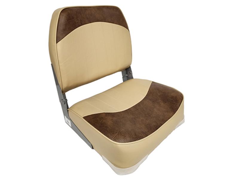 1001-AHJ 19 in. Fold Down Low Back Boat Seat, Sand & Brown