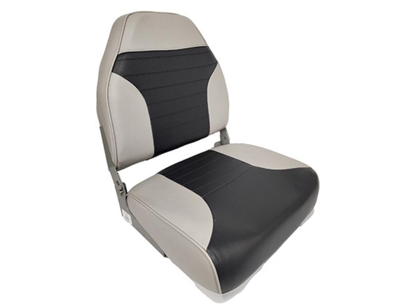 1002-ABC 21.5 in. Fold Down High Back Boat Seat, Grey & Charcoal