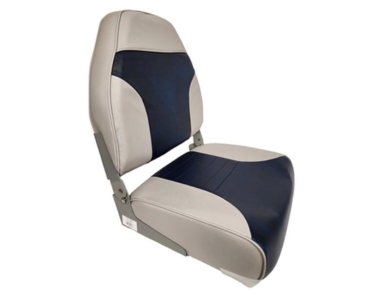 1002-ABD 21.5 in. Fold Down High Back Boat Seat, Grey & Navy