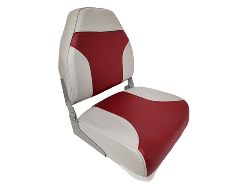 1002-ABE 21.5 in. Fold Down High Back Boat Seat, Grey & Red