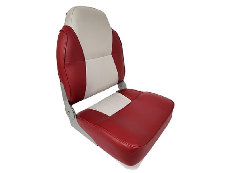 Horizon Manufacturing 22.5" Boat Seat High Back Fold Down - Grey /Red in Red | Camping World
