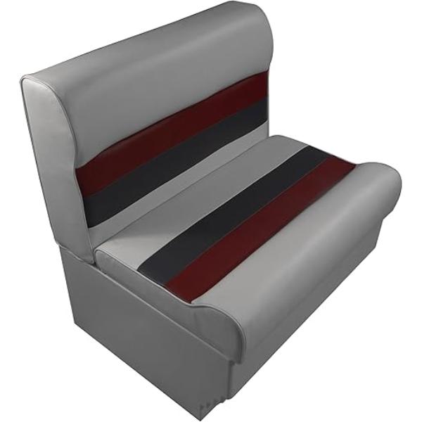 Picture of Horizon 3000-3009-ABEC 28 in. Premium Series Pontoon Bench Seat Cushion Set&#44; Base Gray&#44; Red & Charcoal
