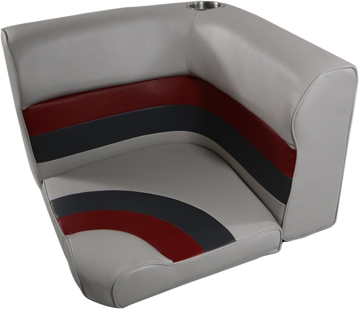 Picture of Horizon 3007-3011-ABEC 25.25 in. Premium Series Pontoon Radius Corner Cushion Set&#44; Base Gray&#44; Red & Charcoal