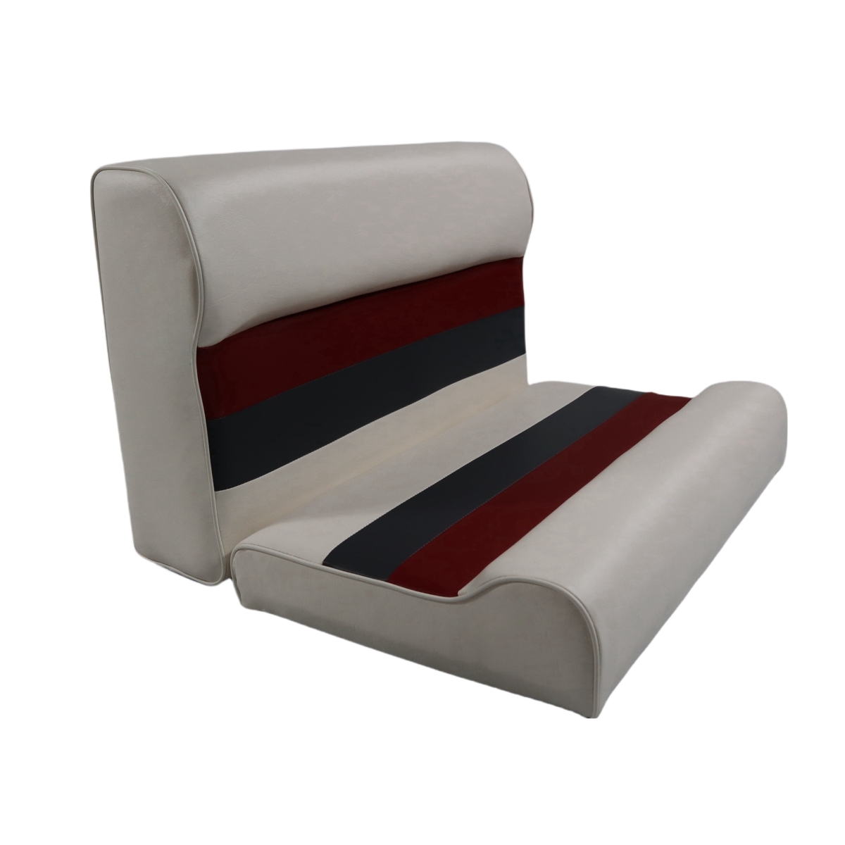 Picture of Horizon 3000-AAEC 28 in. Premium Series Pontoon Bench Seat Cushion Set&#44; White&#44; Red & Charcoal