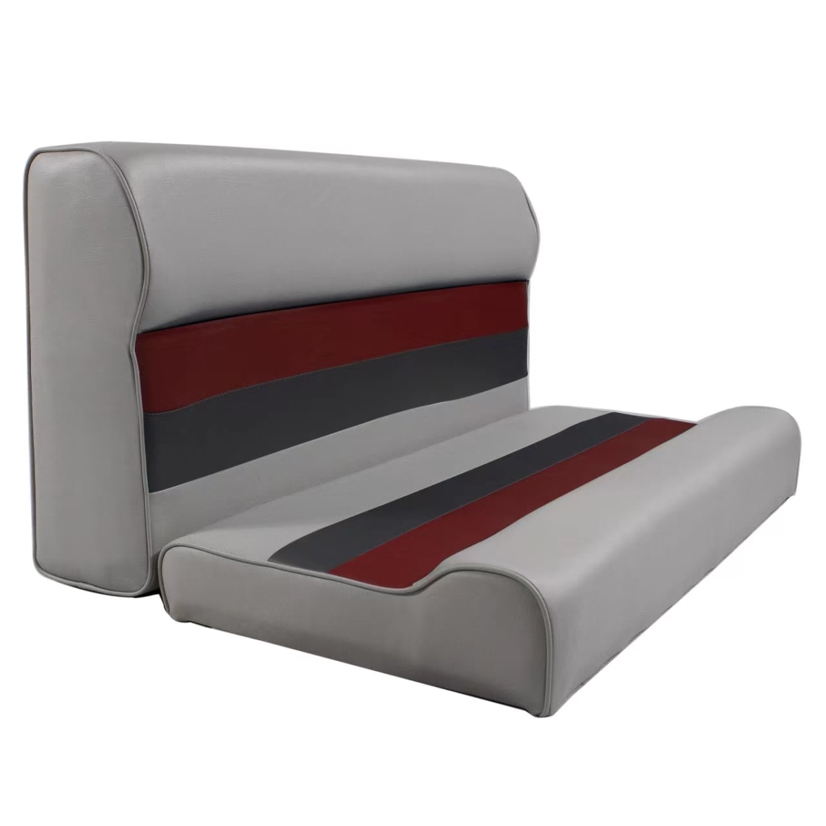 Picture of Horizon 3001-ABEC 37 in. Premium Series Pontoon Bench Seat Cushion Set&#44; Gray&#44; Red & Charcoal