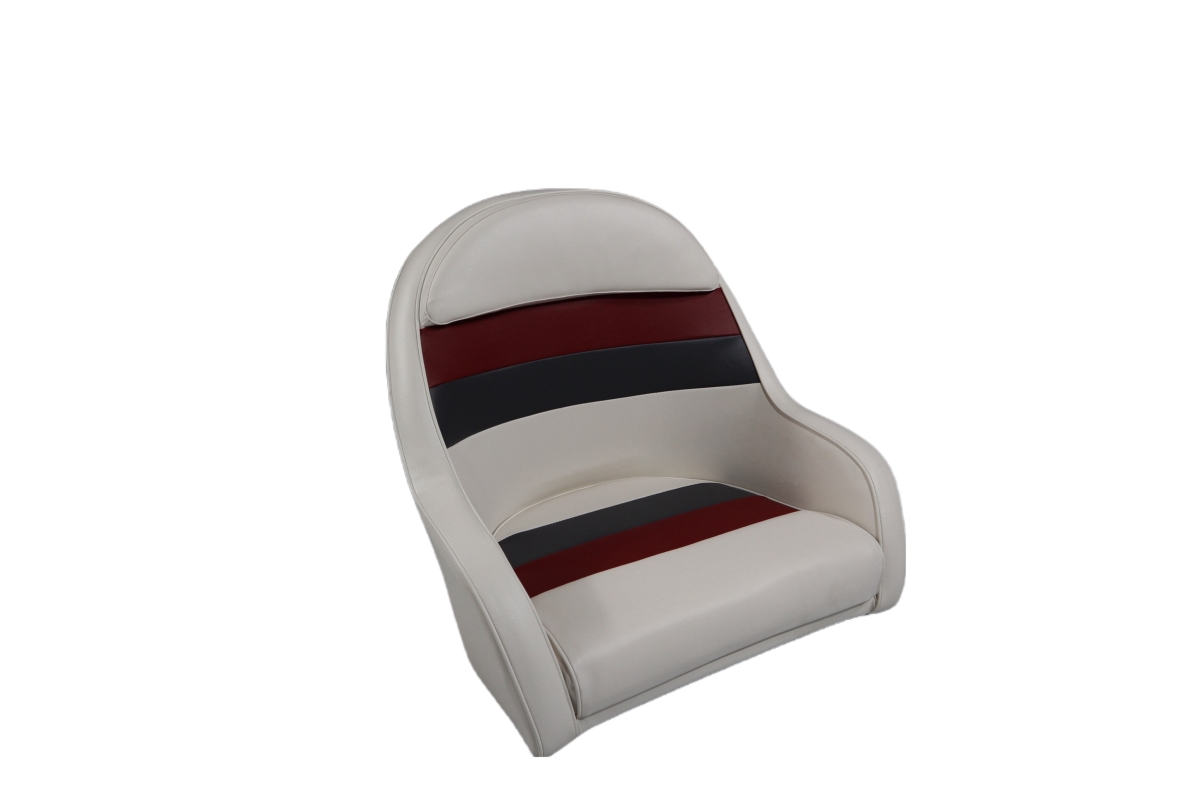 Picture of Horizon 3006-AAEC 26 in. Premium Series Pontoon Bucket Style Captain Chair&#44; White&#44; Red & Charcoal