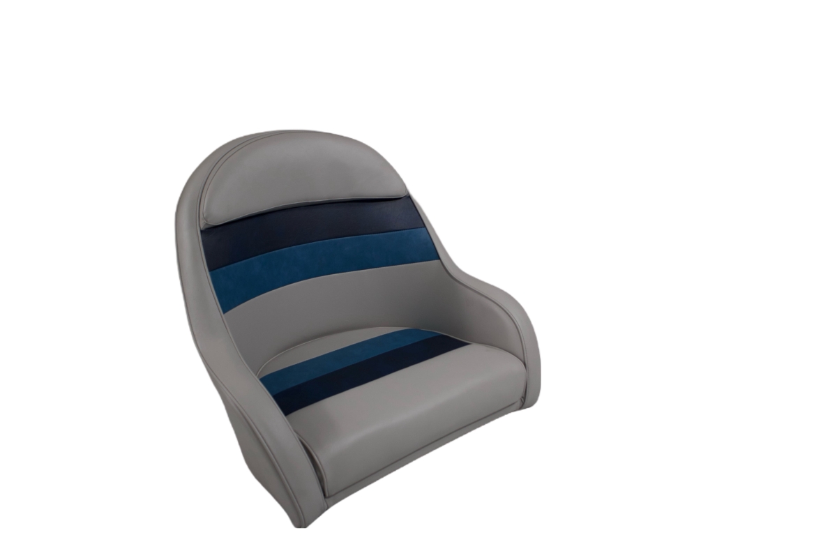 Picture of Horizon 3006-ABDK 26 in. Premium Series Pontoon Bucket Style Captain Chair&#44; Gray&#44; Navy & Blue