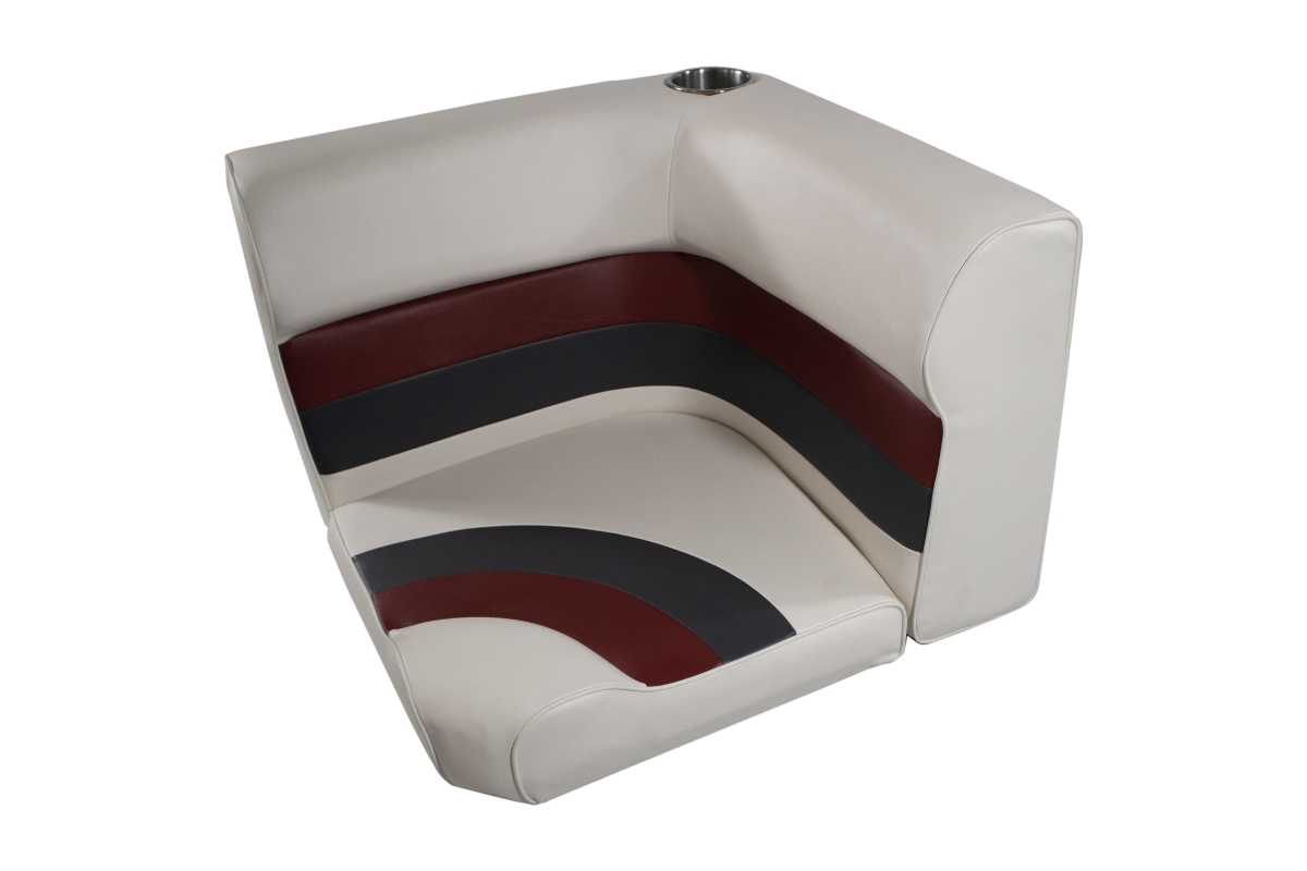 Picture of Horizon 3007-AAEC 25.5 in. Premium Series Pontoon Radius Corner Cushion Set&#44; White&#44; Red & Charcoal