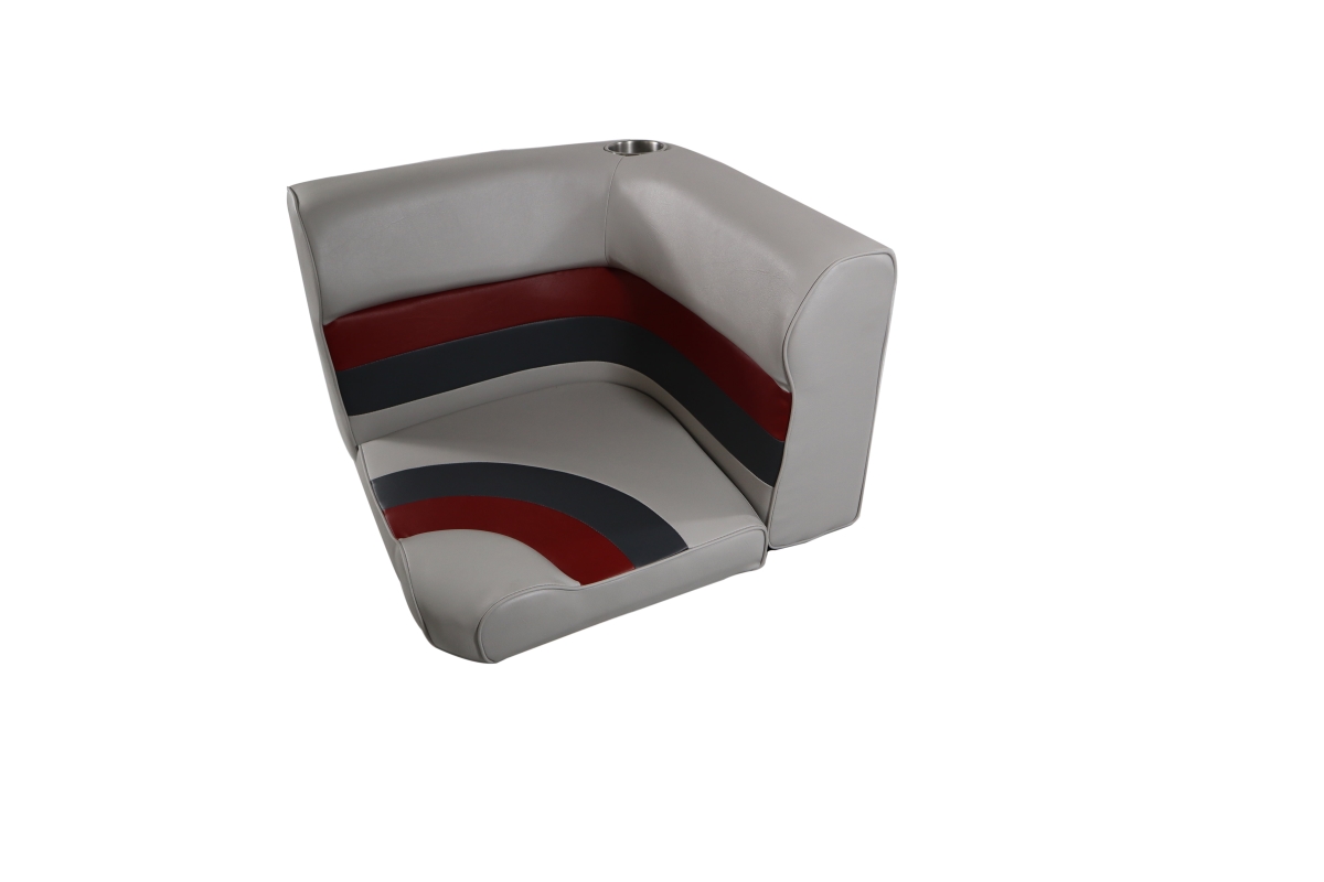 Picture of Horizon 3007-ABEC 25.5 in. Premium Series Pontoon Radius Corner Cushion Set&#44; Gray&#44; Red & Charcoal