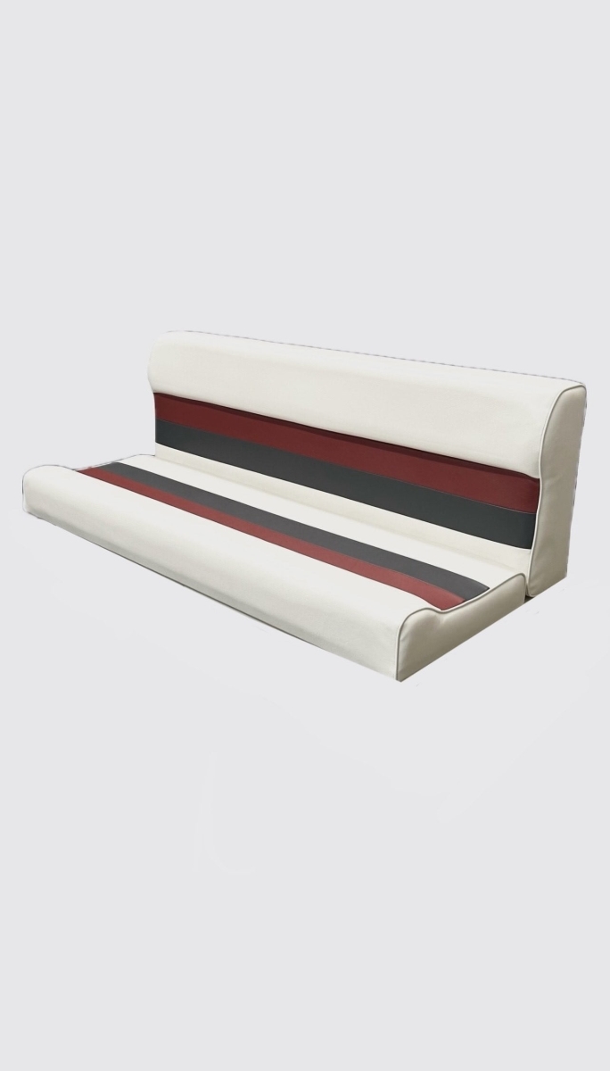 Horizon Manufacturing Premium Series Pontoon Cushion Set 55 in White/Red/Charcoal | For Boats | by West Marine