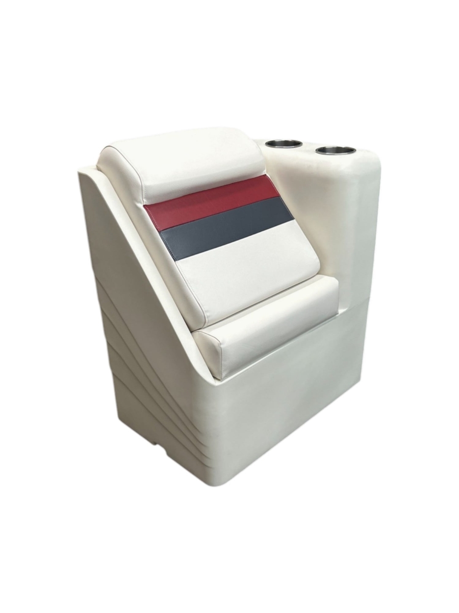 Picture of Horizon 3016-AAEC 25.5 in. Premium Series Right Radius Lean&#44; Back White&#44; Red & Charcoal