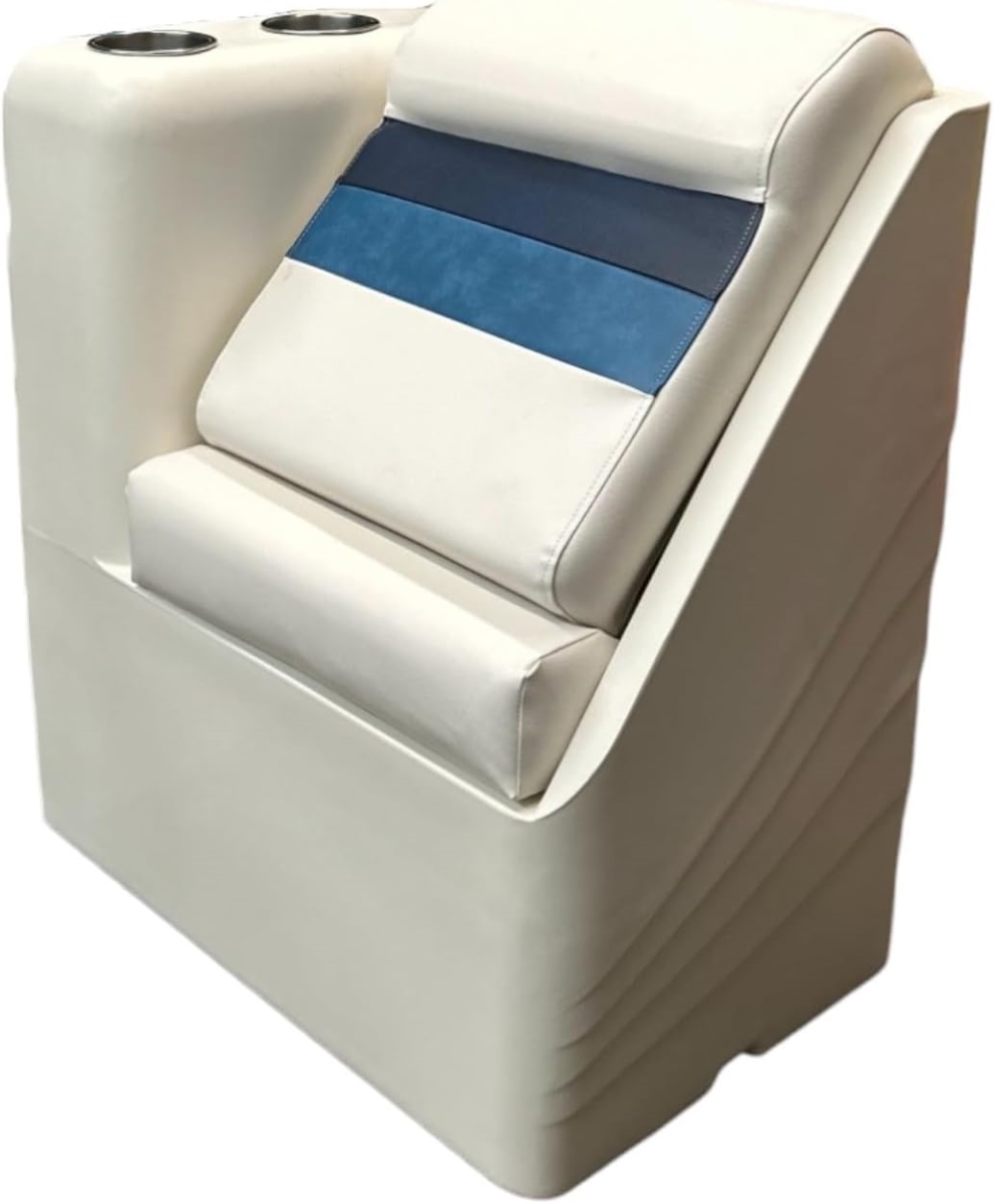 Picture of Horizon 3017-AADK 25.5 in. Premium Series Left Radius Lean&#44; Back White&#44; Navy & Blue