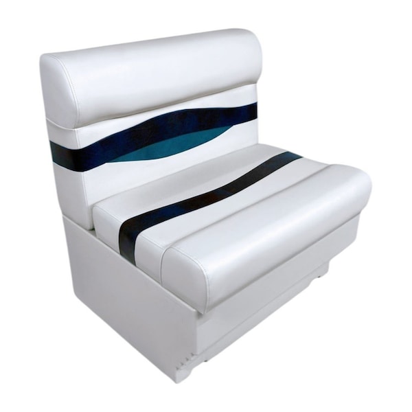 3200-3009-AADK 28 in. Elite Series Lounge with Base, White, Navy & Blue