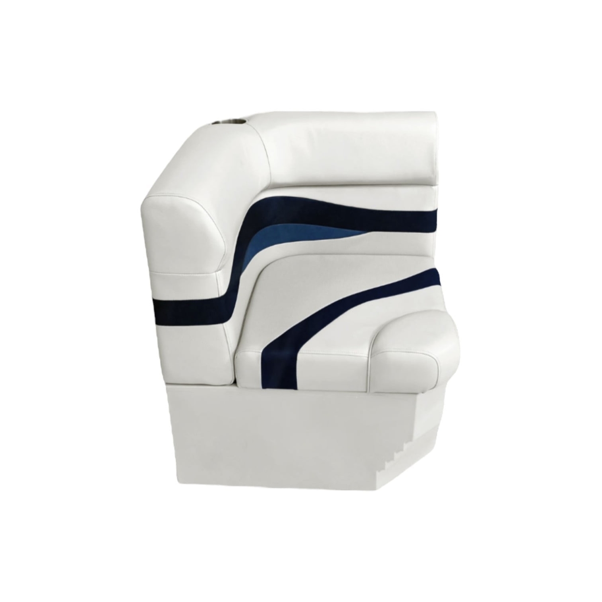 3207-3011-AADK Elite Series Radius Corner Cushion with Base, White, Navy & Blue