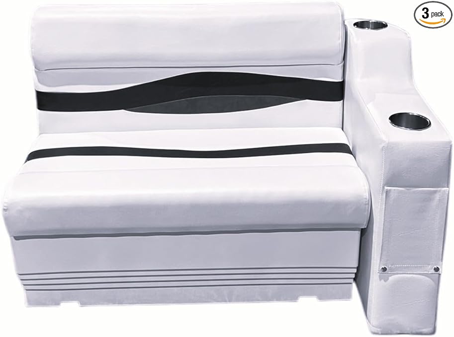 Elite 011-AAEC Elite Pontoon Furniture Set, White, Red & Charcoal - 3 Piece