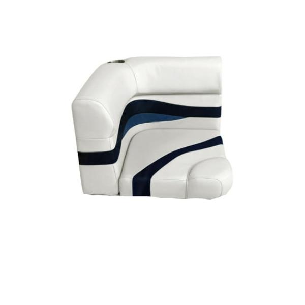 3207-AADK Elite Series Pontoon Radius Corner Cushion Set, White, Navy & Blue