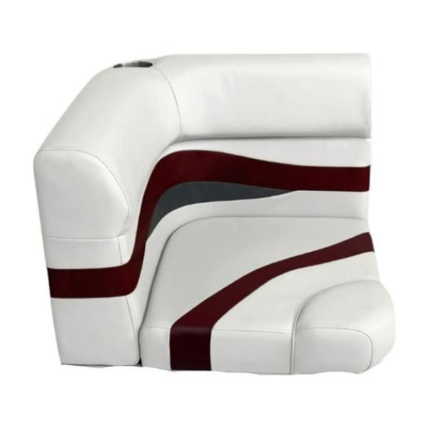 3207-AAEC Elite Series Pontoon Radius Corner Cushion Set, White, Red & Charcoal